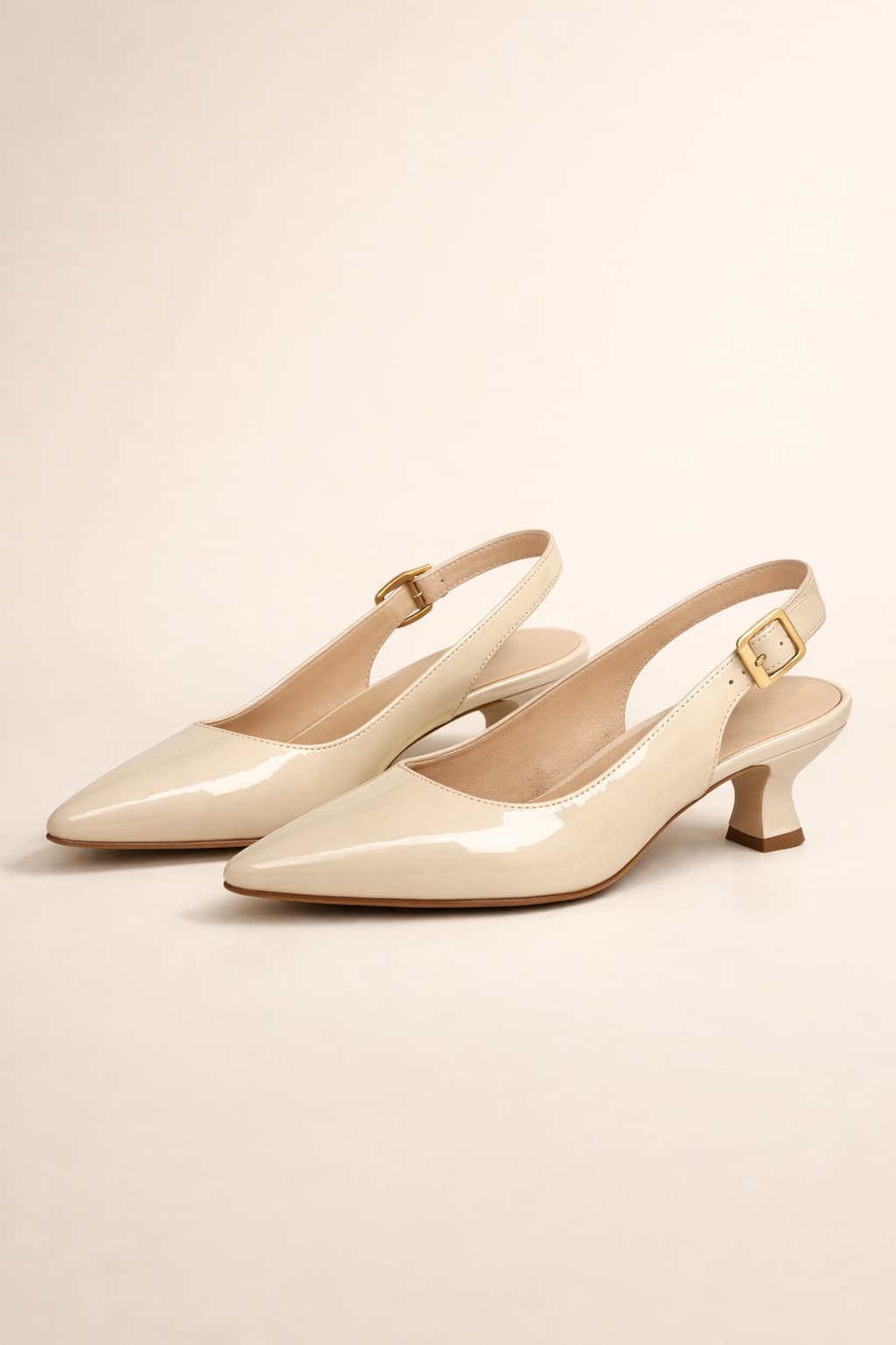 Butter Patent Slingbacks