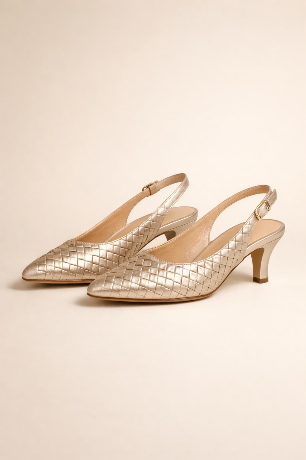 Champagne Woven Heels