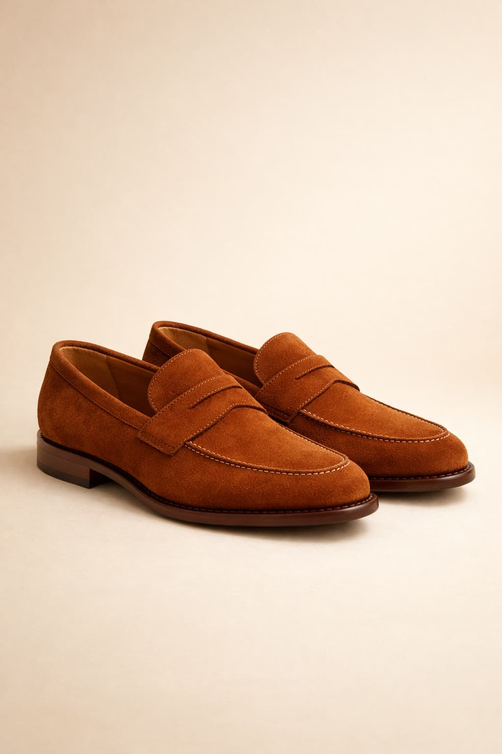 Cognac Suede Loafers