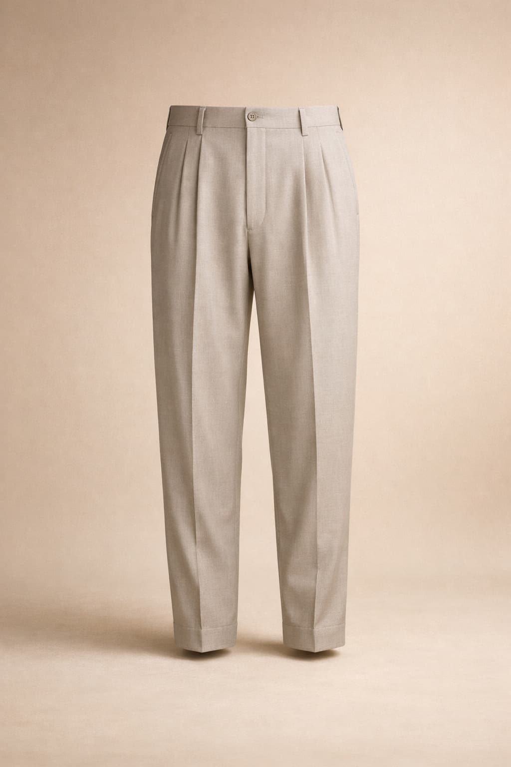 Stone Pleated Trousers